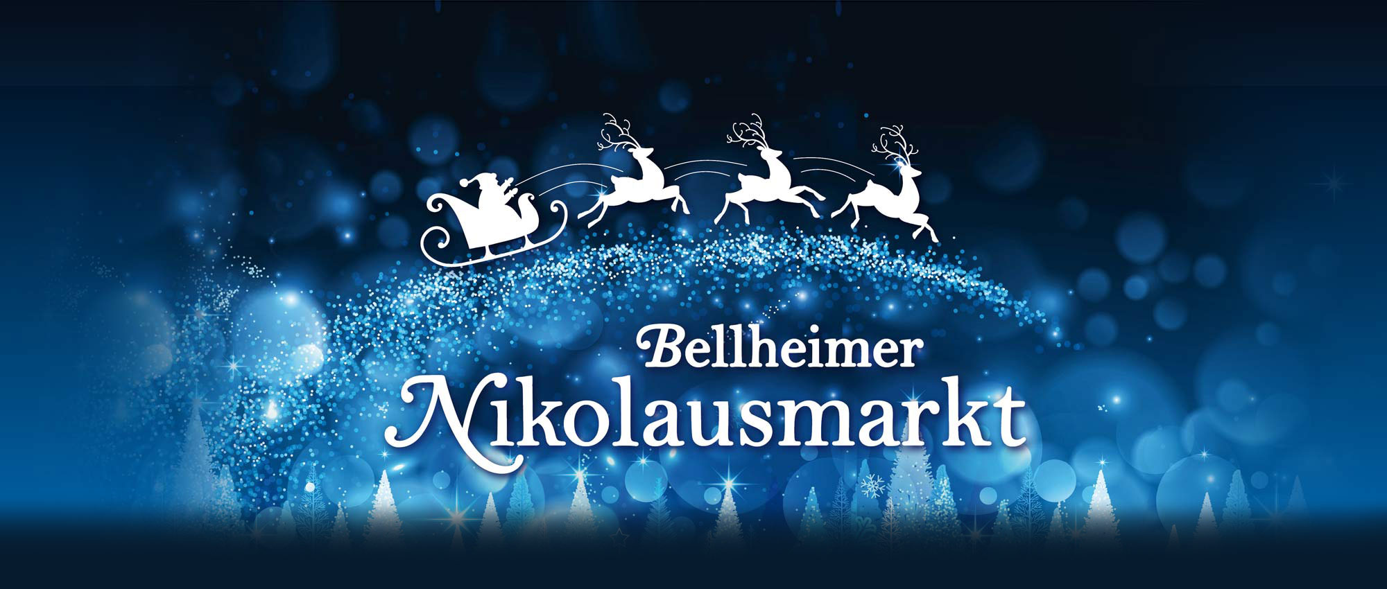 Bellheimer Nikolausmarkt – winterliches Motiv mit Nikolausschlitten und Rentieren